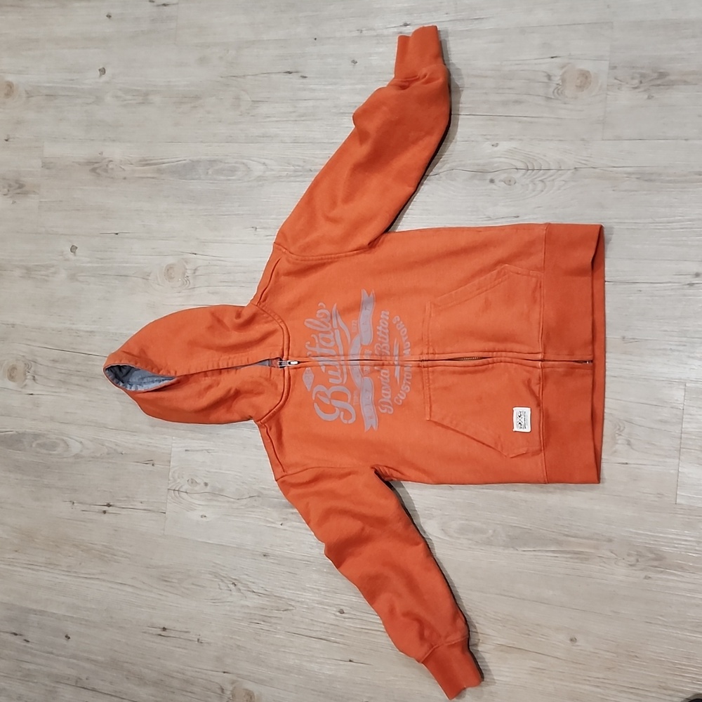 Buffalo Boys Orange Zip Hoodie. Size 5-6 yrs.